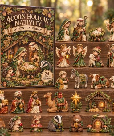 Acorn Hollow Nativity Advent Calendar 2026 – 24-Day Woodland Countdown With Acrylic Charms, Charming Holiday Decor