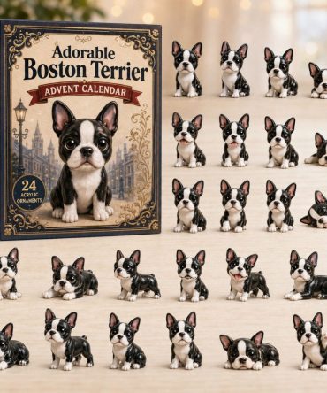 Boston Terrier Advent Calendar 2026 — 24-Day Acrylic Charm Countdown, Cute Dog Lovers Gift & Holiday Decor