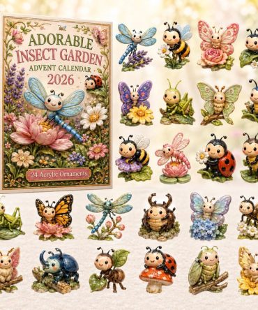 2026 Adorable Insect Garden 24-Day Countdown - Cute Acrylic Bug Charms Advent Calendar, Kids Nature Holiday Gift