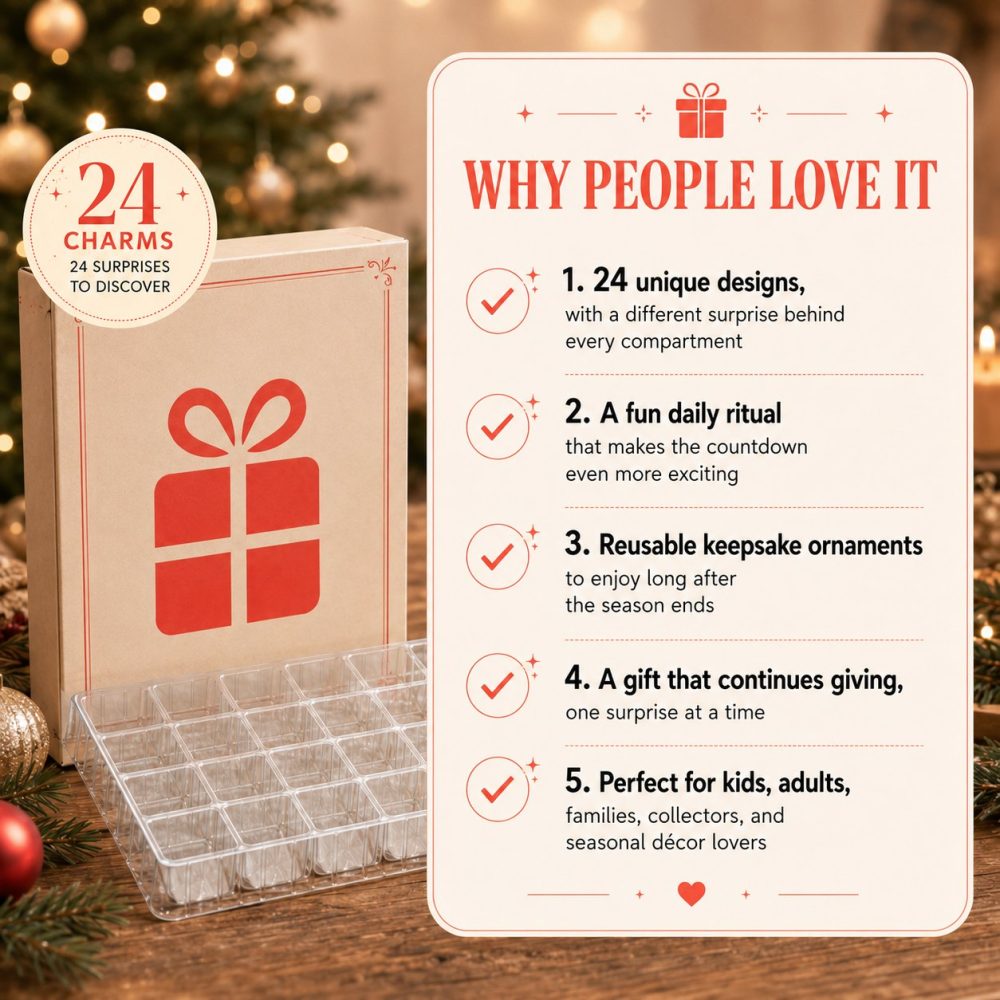 Bethlehem Yarn 2026 Knitting Advent Calendar — 24-Day Yarn & Acrylic Charm Countdown, Craft Gift Box - Image 4
