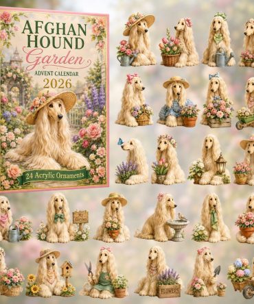 2026 Afghan Hound Garden Countdown Calendar — 24-Day Acrylic Charm Set With Floral & Dog-Themed Keepsakes For Holiday Gifting