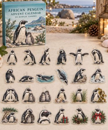African Penguin Advent Calendar - 24 Acrylic Charm Surprises, Cute Coastal Bird Countdown Gift For Penguin Enthusiasts