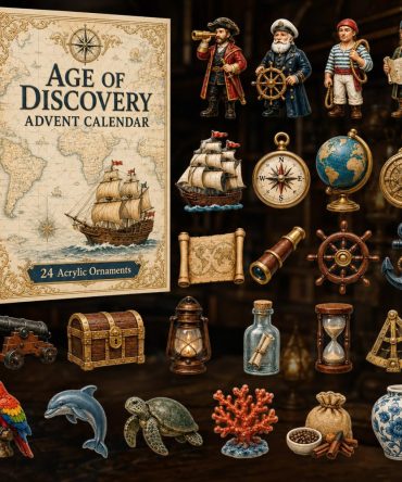 Age Of Discovery 24-Day Countdown Calendar — Historical Explorer Acrylic Charms, World Landmarks & Educational Gift 2026
