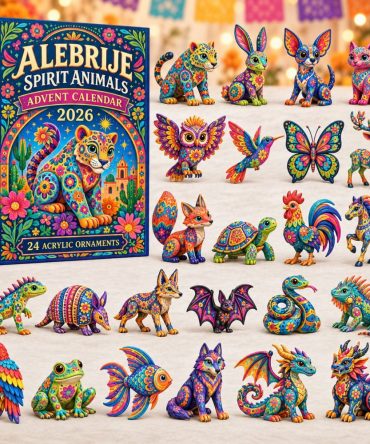 Alebrije Spirit Holiday Advent Countdown — 24 Acrylic Charm Collectible Calendar, Colorful Mexican Folk Art Gift 2026