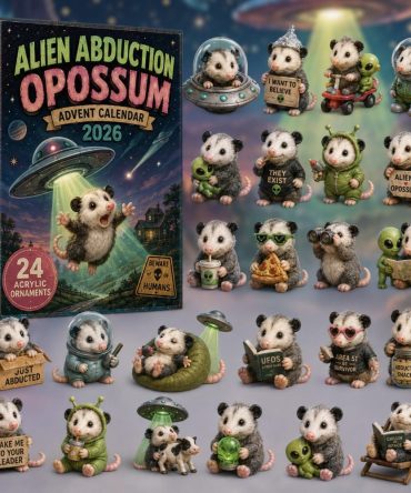 2026 Alien Abduction Opossum Countdown - Quirky 24-Day Advent Calendar With Glow Acrylic Charms, Funny Holiday Gift For Kids & Teens