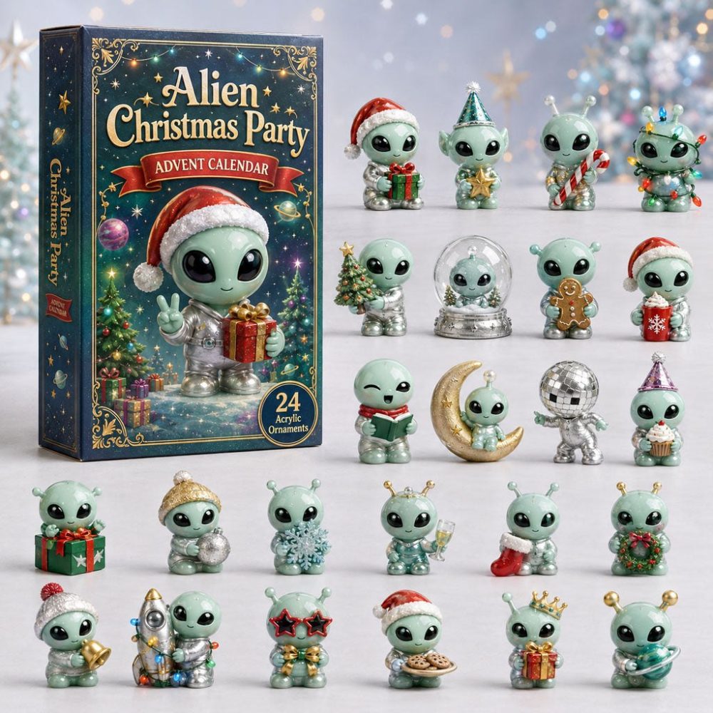2026 Alien Advent Countdown Calendar — 24 Space-Themed Acrylic Charms, Gift-Ready Collector'S Holiday Decor