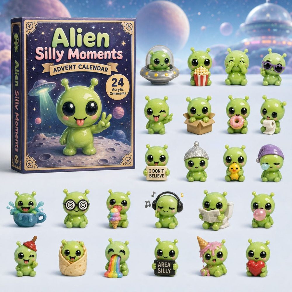 2026 Alien Silly Moments Advent Calendar - 24 Funny Acrylic Charms, Whimsical Space Countdown & Cute Collectible Gift For Kids