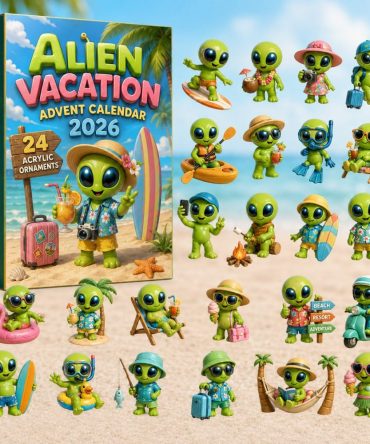 Alien Vacation 24-Day Sci-Fi Countdown Calendar — Spacey Acrylic Alien Charms, Quirky Holiday Gift & Collector Piece 2026