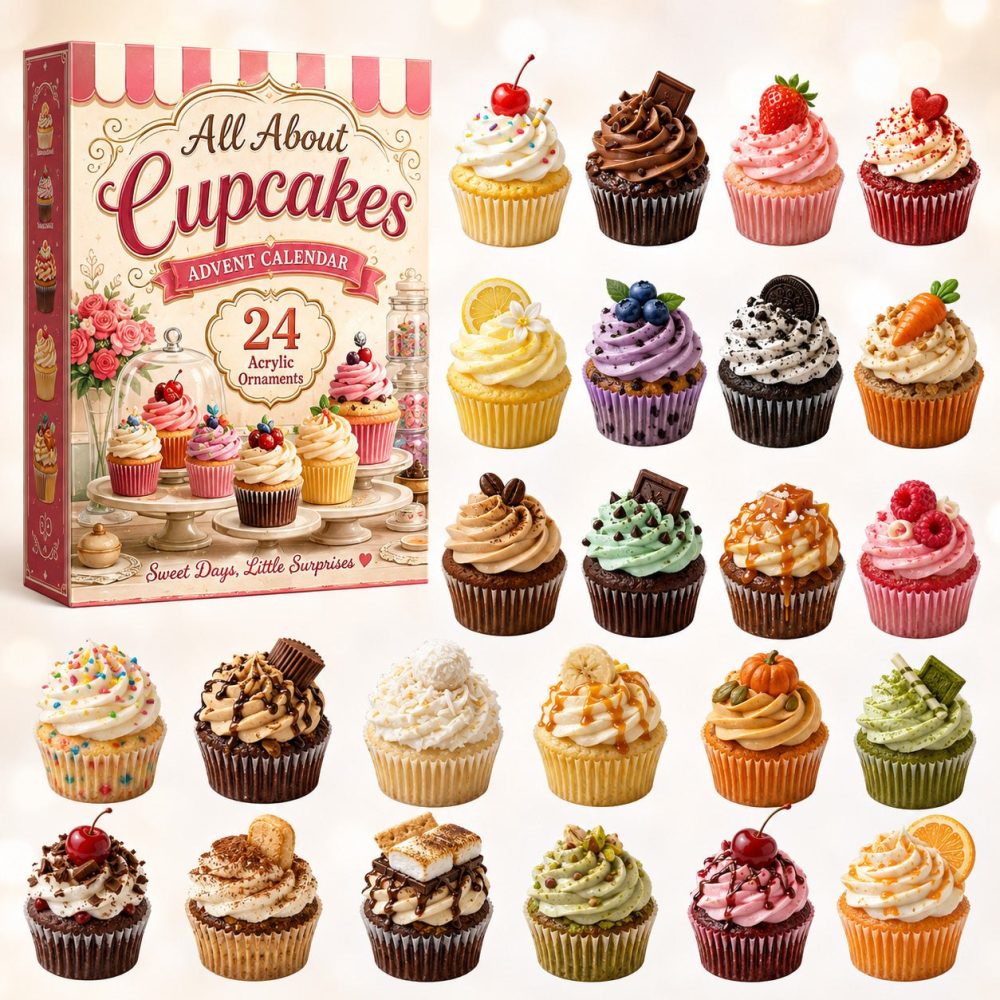 Cupcake Countdown 2026 Advent Calendar — 24-Day Acrylic Charm Set For Bakers, Gifts & Festive Displays