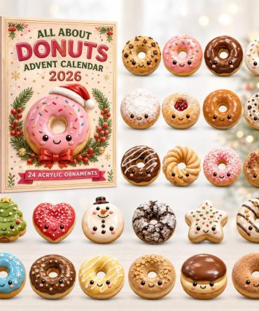 Donut Lovers 2026 Holiday Advent Calendar — 24-Day Acrylic Charm Countdown, Collectible Sweet Treat Gift