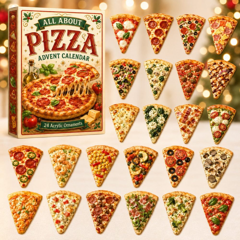 2026 All About Pizza Advent Calendar - 24 Pizza-Themed Acrylic Charms, Fun Foodie Countdown & Perfect Gift For Pizza Lovers