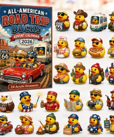 All-American Road Trip Rubber Duck 24-Day Countdown Calendar — Travel-Themed Acrylic Duck Charms, Fun Family Gift 2026