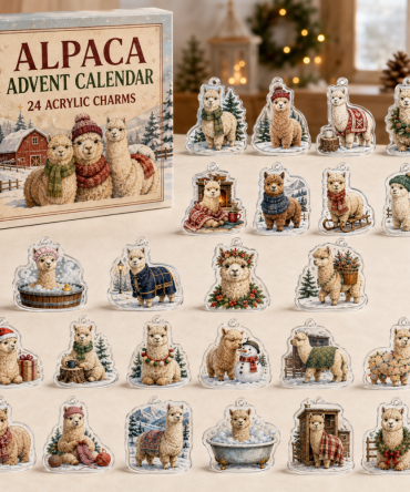 Alpaca Winter Countdown Set — 24 Acrylic Charms Advent Calendar, Adorable Holiday Gift For Alpaca Fans & Crafters
