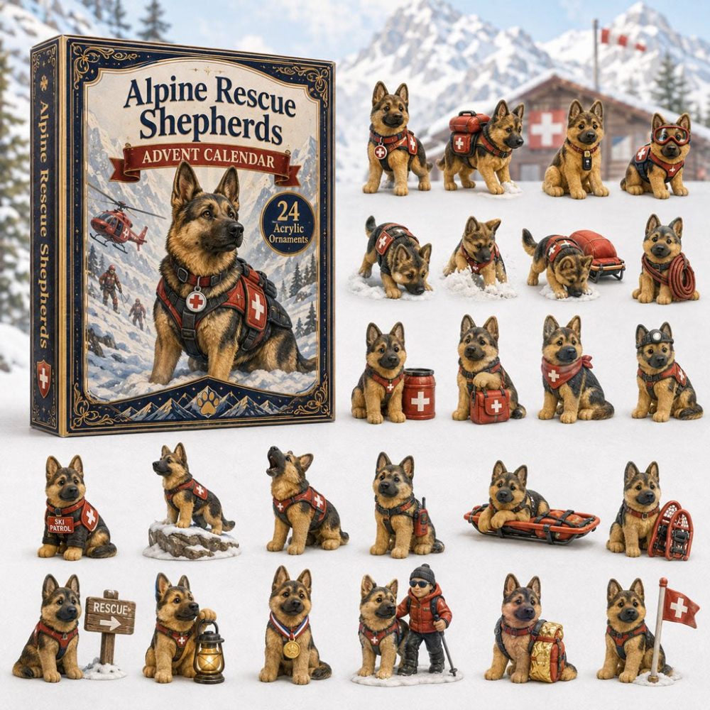 Alpine Rescue Shepherd Countdown 2026 - 24-Day Advent Calendar With Mountain Rescue & Sheepdog Acrylic Charms