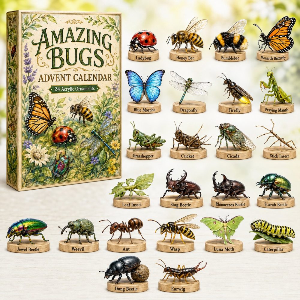 Amazing Bugs 2026 Insect Advent Calendar - 24-Day Acrylic Bug Charms Collection For Kids, Nature Lovers & Stem Gifts