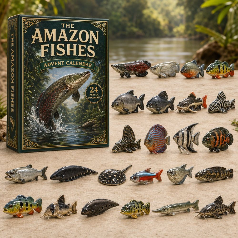 Amazon Fishing Adventure 24-Day Countdown Calendar — Tropical River Acrylic Charms, Wildlife & Angler Gift Set 2026