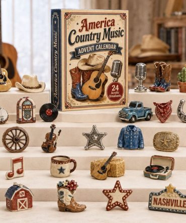 America Country Music 2026 Advent Calendar — 24-Day Acrylic Charm Set Celebrating Country Stars & Classic Americana