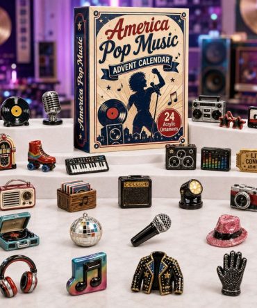 America Pop Music 2026 Advent Calendar — 24-Day Acrylic Charm Set Celebrating Iconic Pop Stars & Musical Memorabilia