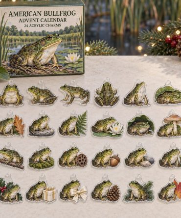24-Day American Bullfrog Acrylic Charm Advent Calendar — Amphibian Collectible Set For Holiday Countdown, Gifts & Diy Bracelets