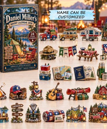 2026 American Camping Life Advent Calendar - 24-Day Patriotic Outdoor Countdown With Acrylic Charms, Us Camping Icons & Gift-Ready Box