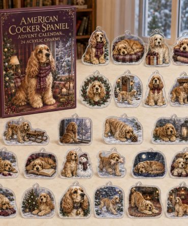 American Cocker Spaniel Holiday Advent Set — 24 Cute Acrylic Charms, Perfect Festive Gift For Cocker Spaniel Lovers & Collectors
