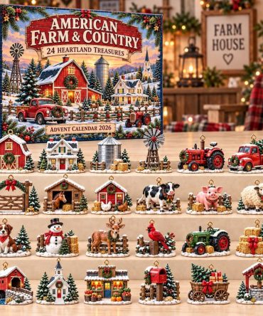 Country Farmhouse Holiday Countdown 2026 — 24 Rustic Acrylic Farm Charms, Charming Farm-Themed Advent Gift For Home & Kids