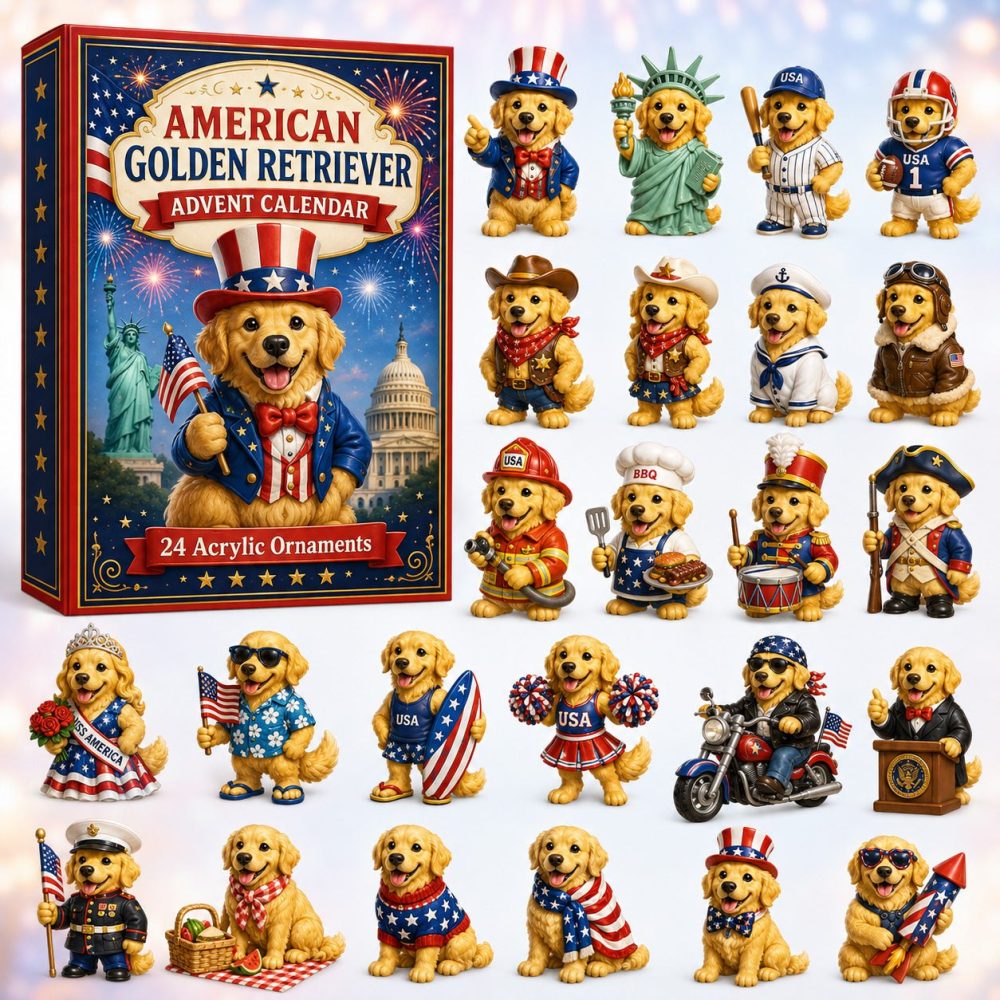 Golden Retriever Holiday Countdown — 24-Day Acrylic Dog Charm Advent Calendar, Pet Lover Gift & Collectible 2026