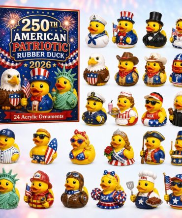Patriotic Rubber Duck 2026 Advent Calendar - 24-Day Acrylic Duck Charms In Red White Blue For Kids & Collectors