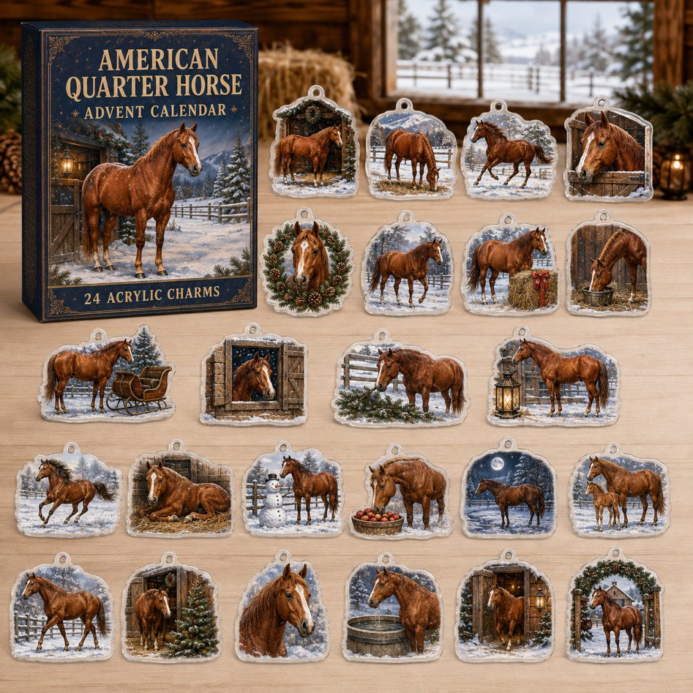 American Quarter Horse Winter Charm Box: 24 Acrylic Equestrian Charms - Premium Advent Countdown Gift For Quarter Horse Owners & Enthusiasts