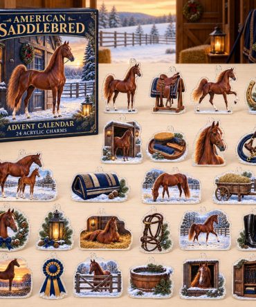 American Saddlebred Winter Charm Countdown: 24 Detailed Acrylic Horse Charms - Holiday Gift For Saddlebred Fans & Equestrian Riders
