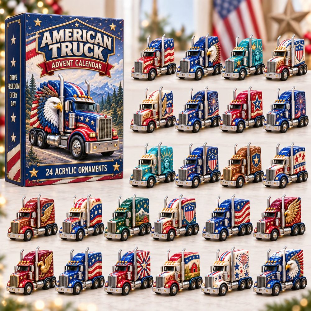 2026 American Truck Advent Calendar — 24 Heavy-Duty Acrylic Truck Charms, Rugged Holiday Countdown Gift For Kids & Truck Enthusiasts