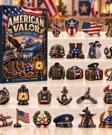 American Valor 2026 Patriotic Countdown Calendar — 24 Acrylic Charms, Flag & Military Keepsake Ornaments Gift For Veterans