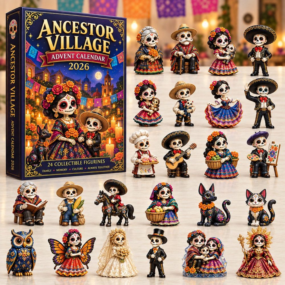 Ancestor Village Día De Muertos Memorial Calendar 2026 — 24-Day Remembrance Countdown With Acrylic Ofrenda Charms
