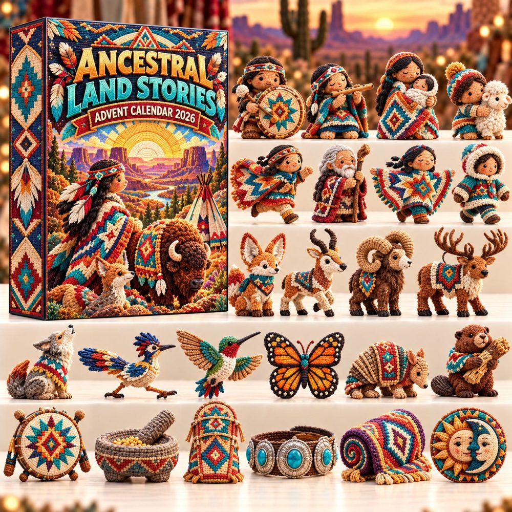 Ancestral Land Stories 2026 Countdown Calendar — 24 Acrylic Charms Featuring Regional Icons & Cultural Artwork