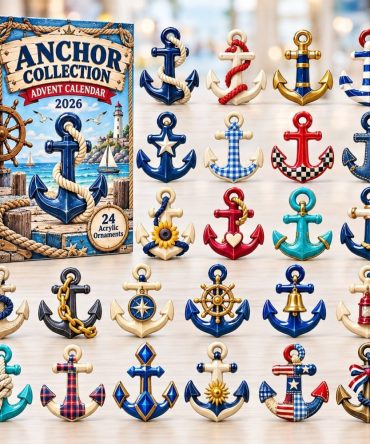 Anchor Collection 24-Day Nautical Advent Calendar - Acrylic Sea Charms, Coastal Christmas Countdown Gift 2026