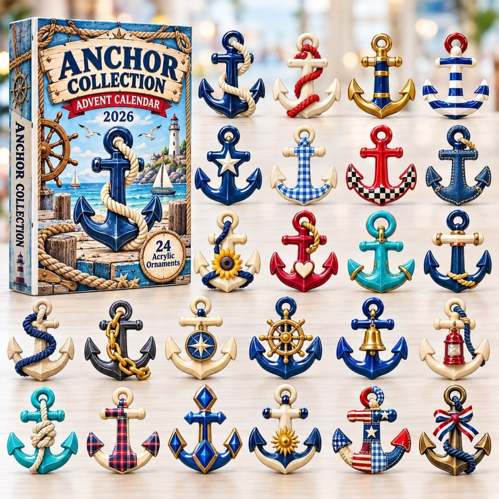 Anchor Collection 24-Day Nautical Advent Calendar - Acrylic Sea Charms, Coastal Christmas Countdown Gift 2026