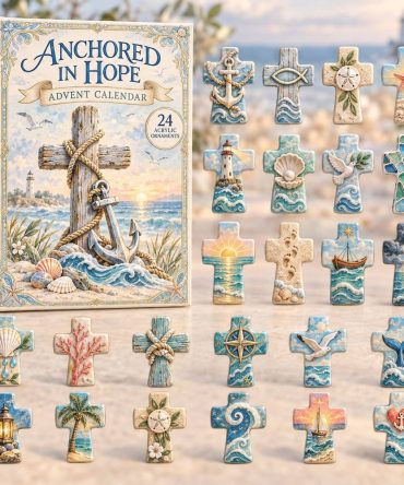 Anchored In Hope Advent Calendar 2026 – 24-Day Inspirational Countdown With Acrylic Charms, Faith & Encouragement Gift