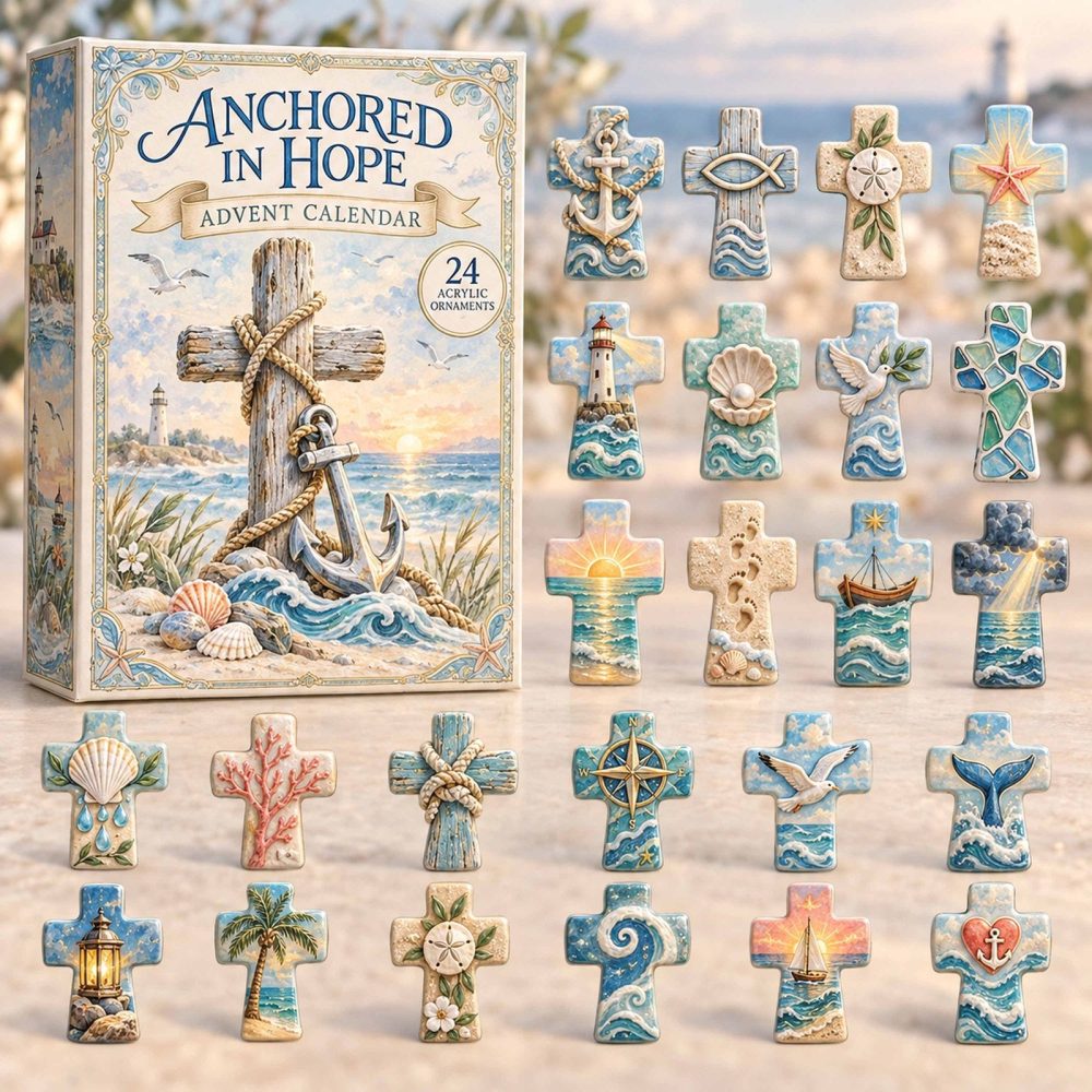 Anchored In Hope Advent Calendar 2026 – 24-Day Inspirational Countdown With Acrylic Charms, Faith & Encouragement Gift