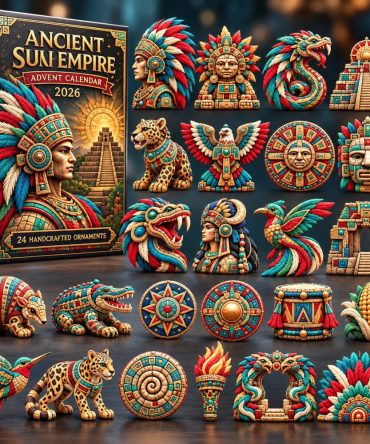 2026 Ancient Sun Empire 24-Day Mythic Advent Calendar — Limited-Edition Acrylic Charm Treasures, Mythology & Artifact Gift