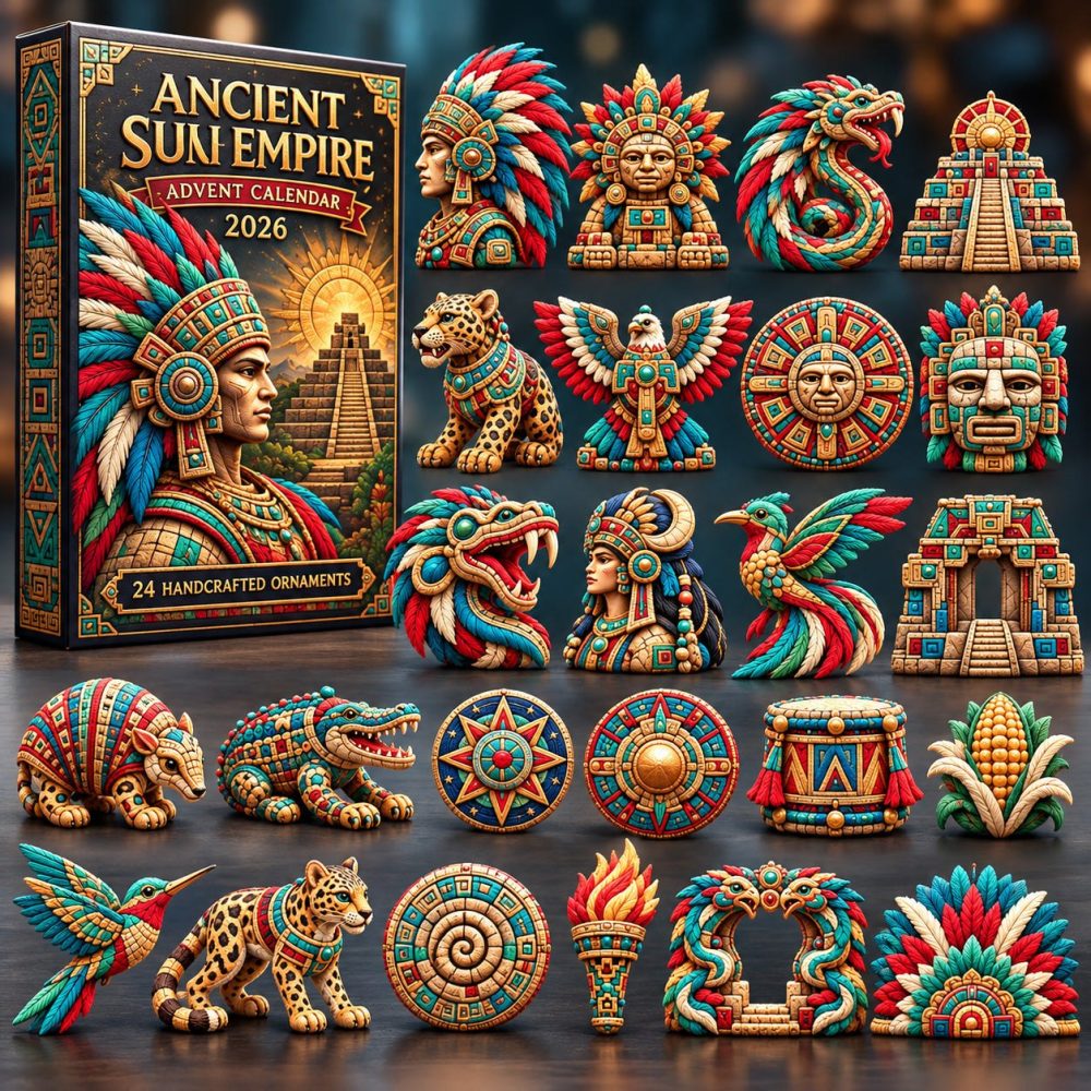 2026 Ancient Sun Empire 24-Day Mythic Advent Calendar — Limited-Edition Acrylic Charm Treasures, Mythology & Artifact Gift