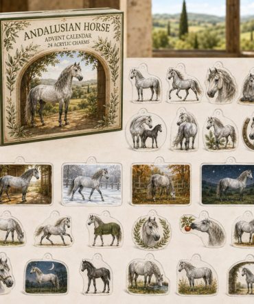 Andalusian Horse 24-Day Charm Countdown — Acrylic Horse Charms Box For Andalusian Fans, Christmas Gift & Keepsake Set