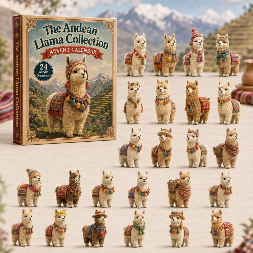 Andean Llama 24-Day Holiday Countdown Calendar — Cute Acrylic Llama Charms, Peruvian-Inspired Gift & Festive Home Accent 2026
