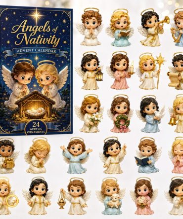 Angels Of The Nativity 24-Day Holiday Countdown Calendar — Hand-Painted Style Acrylic Charms, Religious Keepsake Gift 2026