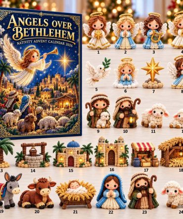Angels Over Bethlehem 24-Day Nativity Advent Calendar With Acrylic Charms - Christian Christmas Countdown Keepsake 2026