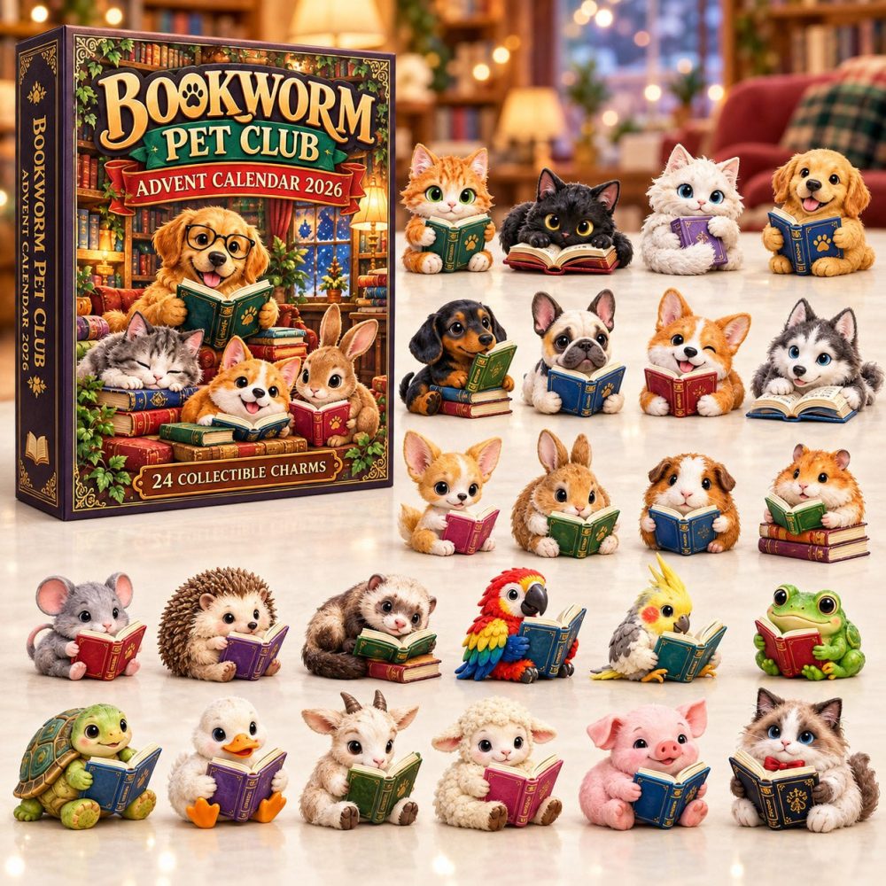 2026 Animal Library Countdown - 24-Day Crochet Advent Calendar With Acrylic Charms, Storybook Animal Collectible Set