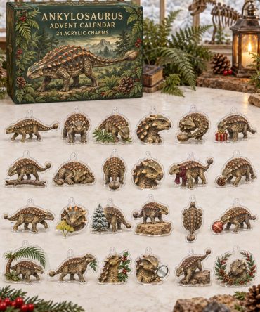 24-Day Acrylic Charm Advent Calendar — Ankylosaurus Dinosaur Pack , Armored Dino Countdown For Kids & Collectors