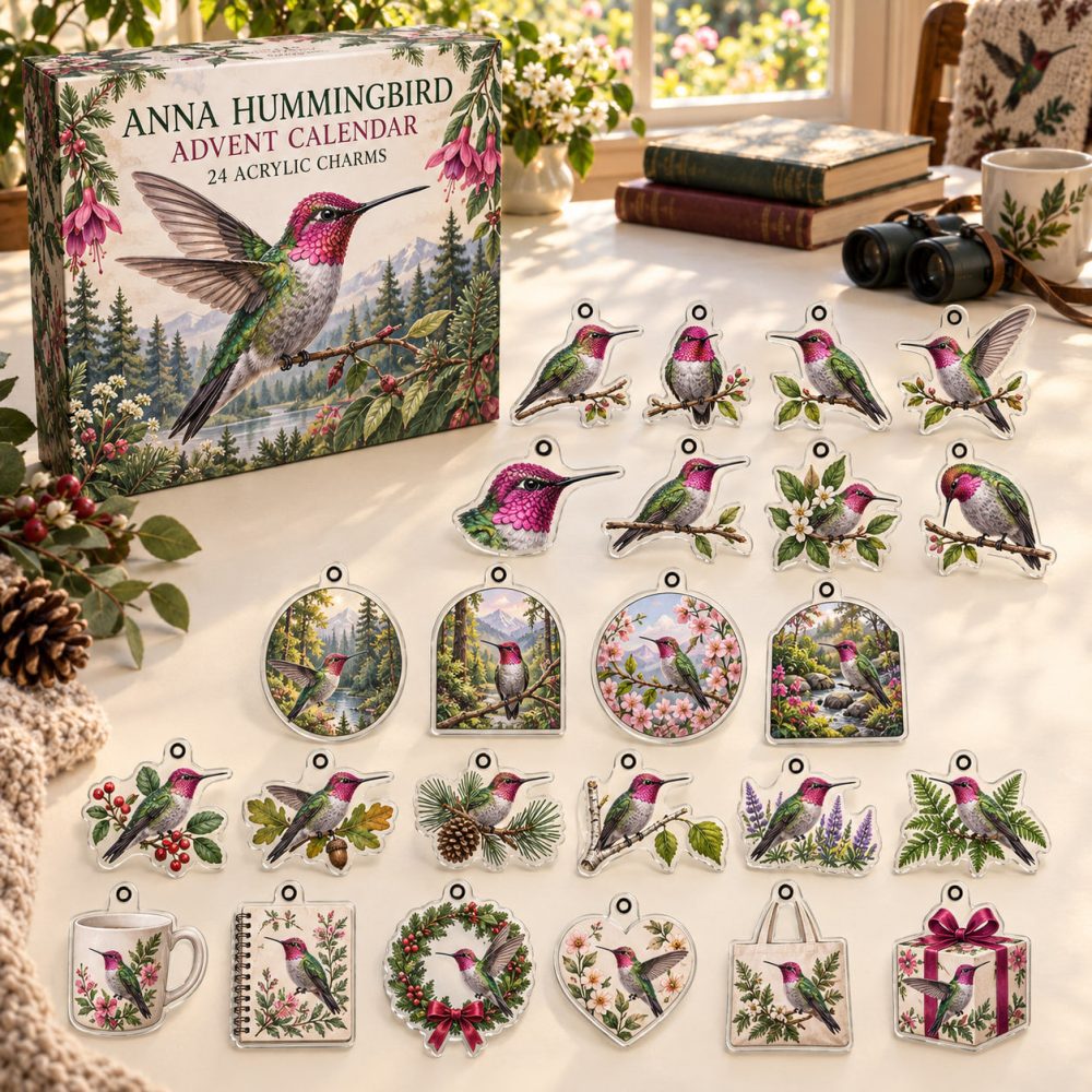 Anna'S Hummingbird 24-Day Acrylic Charm Advent Calendar 2026 — Tiny Bird Collectibles, Holiday Countdown Gift