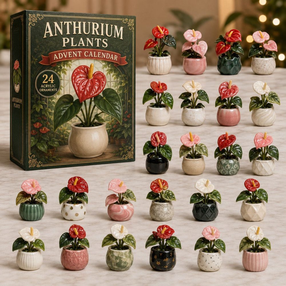 Anthurium Garden 24-Day Floral Countdown Calendar — Acrylic Flower Charms, Botanical Decor & Giftable Holiday Surprise 2026