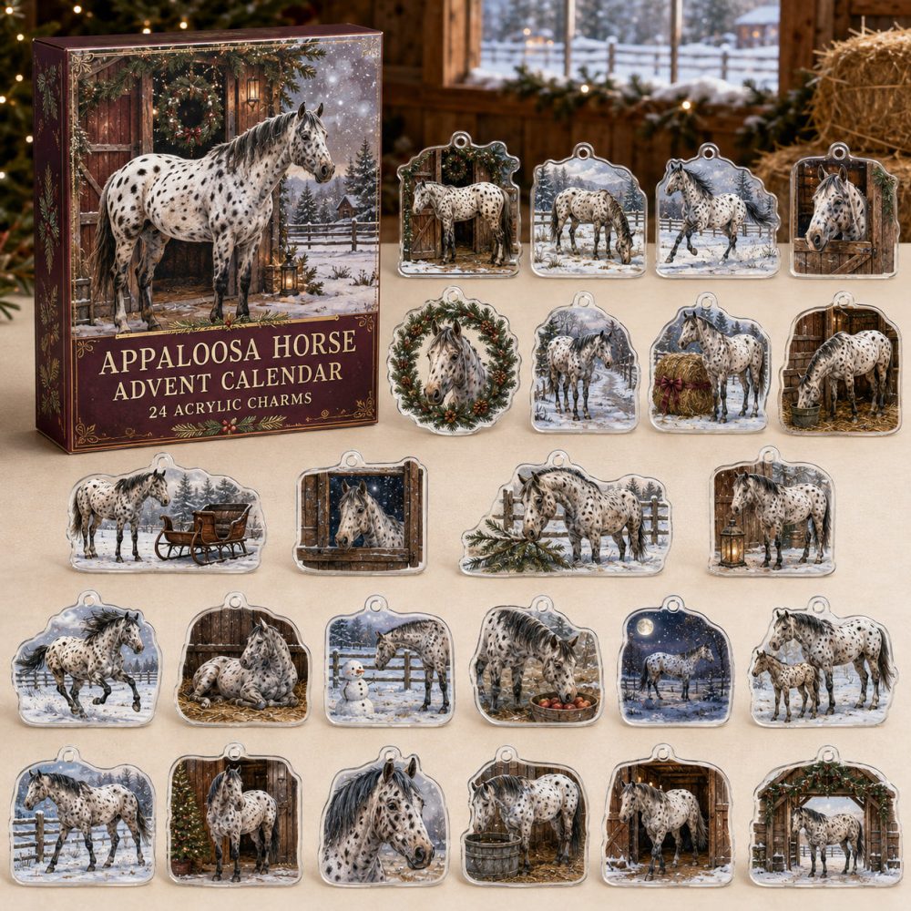 Appaloosa Winter Charm Countdown: 24 Spot-Themed Acrylic Horse Charms - Holiday Gift For Appaloosa Fans, Equestrians & Stable Decor Lovers