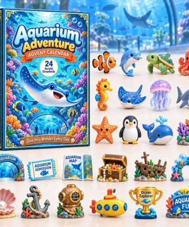 Aquarium Holiday Countdown 2026 - 24 Underwater Acrylic Charms For Kids, Reusable Sea-Life Advent Gift & Decor